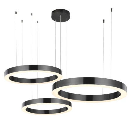 Lampa wisząca CIRCLE 40+60+80 LED tytanowa na 1 podsufitce - ST-8848-40+60+80 black - Step Into Design