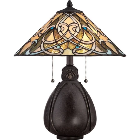 Elstead Lighting - Elegancka lampa na stoł witrażowa QZ/INDIA/TL