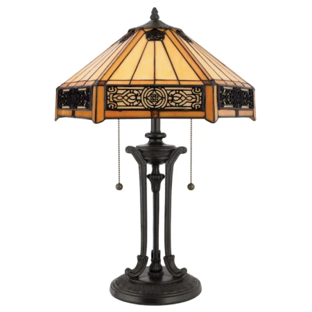 Elstead Lighting - Elegancka lampa na stoł witrażowa TIFFANY INDUS QZ/INDUS/TL