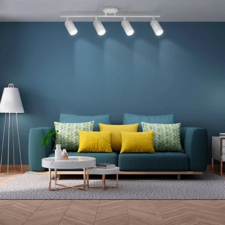 Listwa sufitowa z ruchomym reflektorem szyna 4xGU10 biała 378 - Decorativi