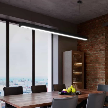 Lampa nowoczesna zwis linia 120 cm LED 40W czarna 3000K 380 - Decorativi