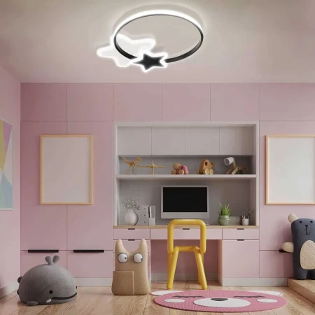 Lampa do pokoju dziecięcego LED na pilota gwiazdki biało czarne 60W  417 - Decorativi