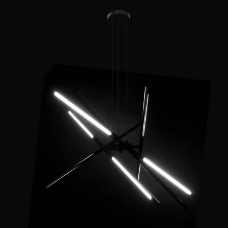 Lampa ultra nowoczesne na pilota LED wisząca czarna 64W 613 - Decorativi