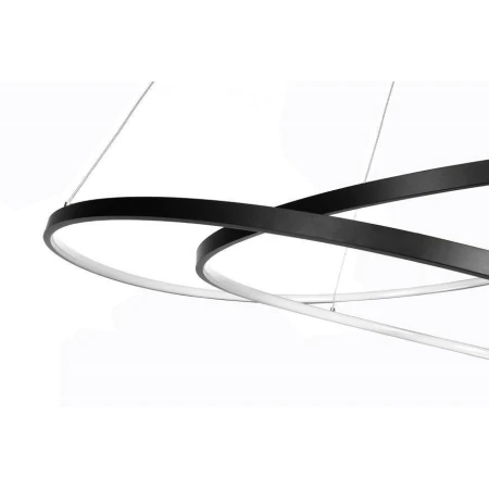 Lampa designerska okręgi wiszące LED 122W czarna 650 - Decorativi