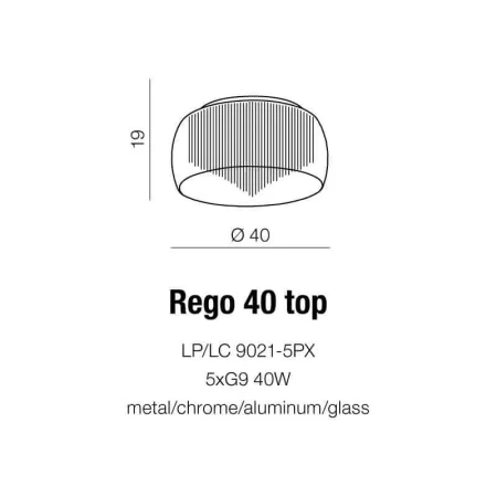 Lampa kryształowa wisząca / Plafon kryształowy REGO 40 AZ0999 - Azzardo