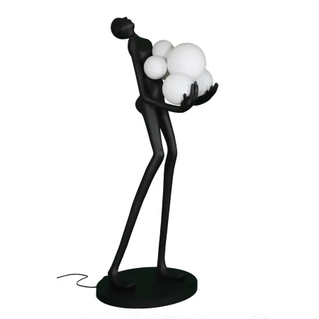 Lampa podłogowa WOMAN Czarna 180 cm posąg F9312 - Step Into Design