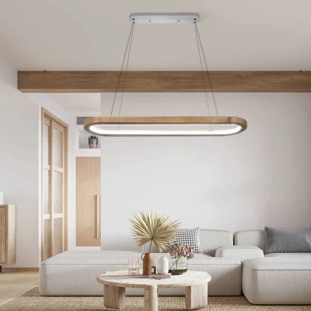 Lampa Designerska Drewniana  na pilota Led 80W 563 - Decorativi