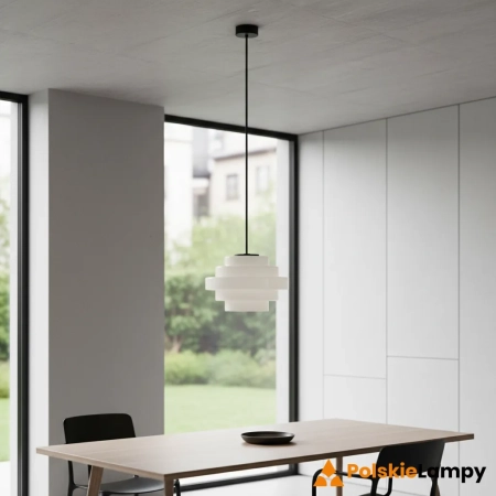 Aldex Plafon metalowy czarno-biały szklany 22cm 9001PL_G1_L z serii FILO