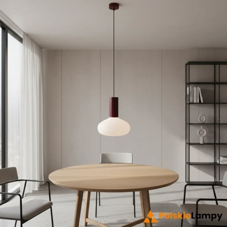 Aldex Lampa wisząca bordowa metalowa ze szklanym kloszem 7000G27_M z serii FLO RUBY