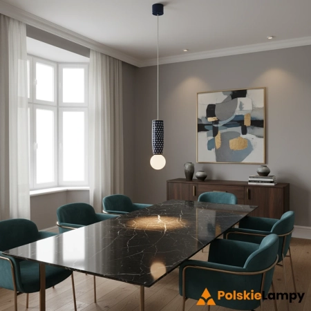 Lampa wisząca z ceramiki bolesławieckiej BOLL kobalt 8937 - Argon
