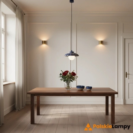 Lampa wisząca z ceramiki bolesławieckiej BOLL kobalt 8948 - Argon
