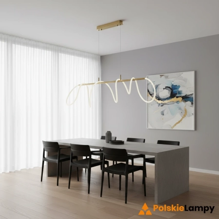Azzardo Lampa wisząca złota aluminiowa LED 137cm AZ6528 z serii ZIGZAG