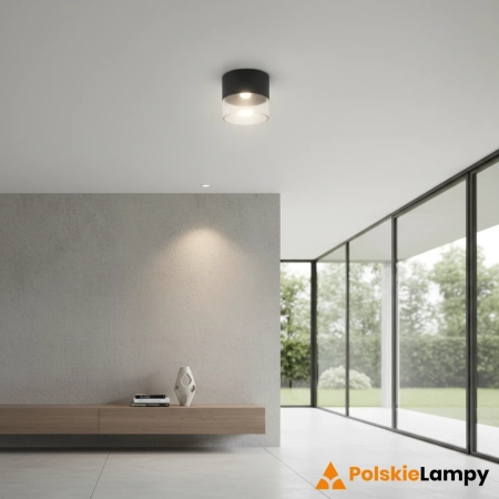 Azzardo Lampa sufitowa punktowa aluminiowa czarna 8cm AZ6548 z serii LIMAN