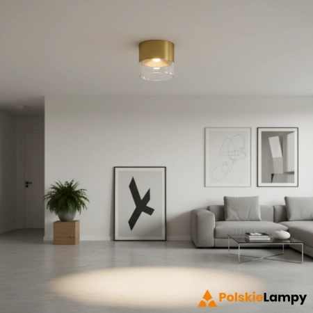 Azzardo Lampa sufitowa aluminiowa złota LED 10cm AZ6551 z serii LIMAN