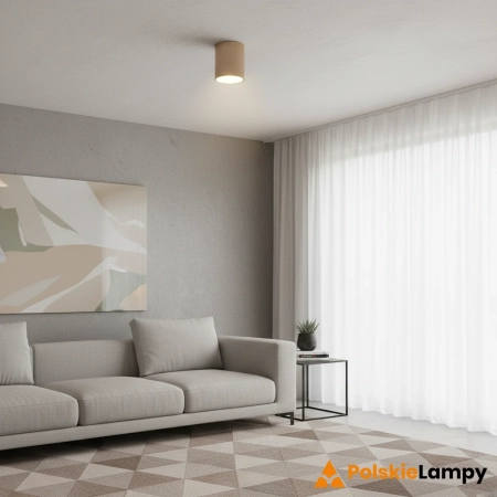Azzardo Lampa sufitowa LED aluminiowa beżowa 7cm AZ6556 z serii BABIL