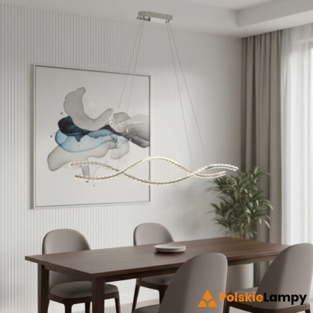 Azzardo Lampa wisząca aluminiowa chromowana 120cm AZ6562 z serii SPARK WAVES