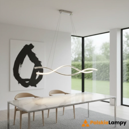 Azzardo Lampa wisząca aluminiowa chromowana 150cm AZ6564 z serii SPARK WAVES