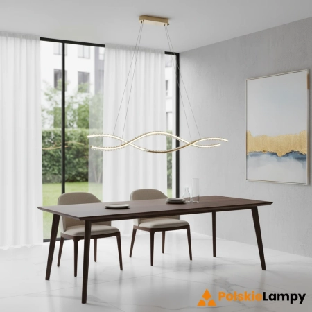 Azzardo Lampa wisząca aluminiowa złota 150cm LED AZ6565 z serii SPARK WAVES