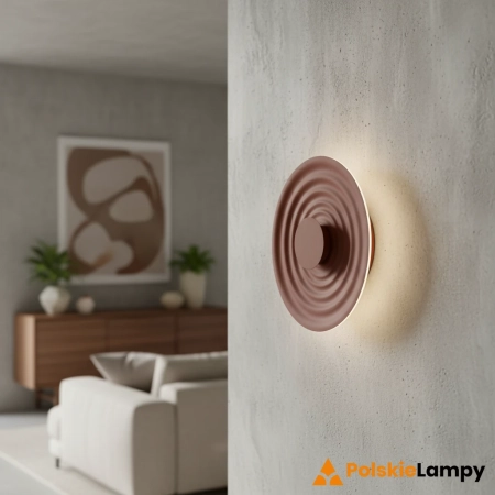 Azzardo Kinkiet aluminiowy brązowy okrągły 40cm AZ6580 z serii RIPPLE
