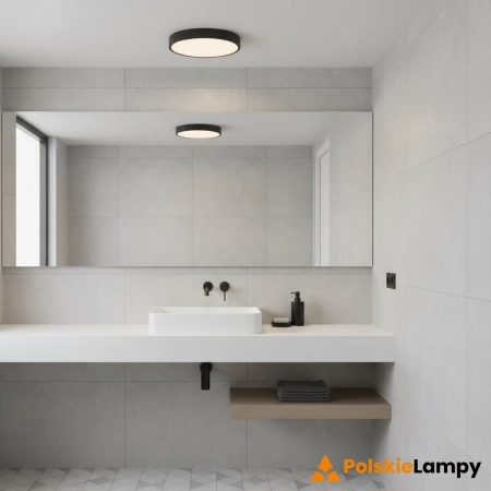 Azzardo Lampa sufitowa LED czarna okrągła 40cm z czujnikiem AZ6592 z serii PANDINO