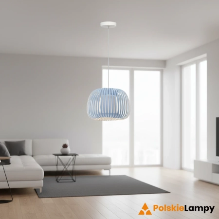 Azzardo Lampa wisząca metalowa niebiesko-biała AZ6642 z serii AGORA