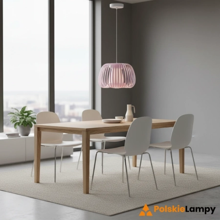 Azzardo Lampa wisząca metalowa różowa 36cm AZ6645 z serii AGORA
