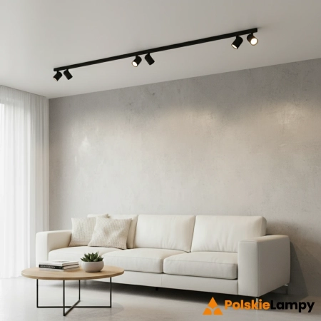 Azzardo Lampa sufitowa aluminiowa czarna 6-punktowa AZ6656 z serii EXO LINE
