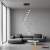 Azzardo Lampa wisząca aluminiowa czarna 12-punktowa AZ6534 z serii SERENITY