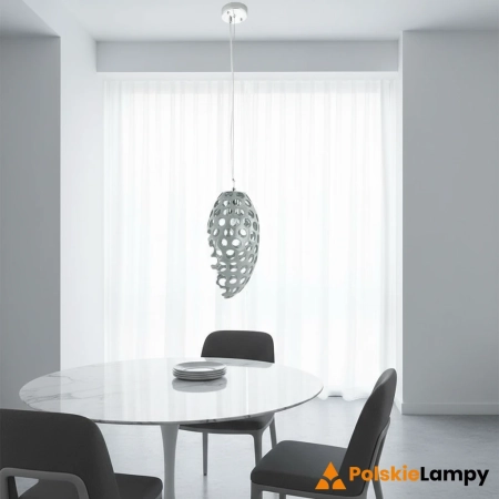 Lampa wisząca szara ażurowa z tworzywa 6731/1 GR z serii Kalisto - Lampy Elem
