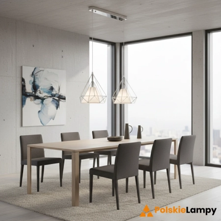 Lampa wisząca loftowa chromowana 2-punktowa 8803/2 z serii PIRAMIDA - Lampy Elem