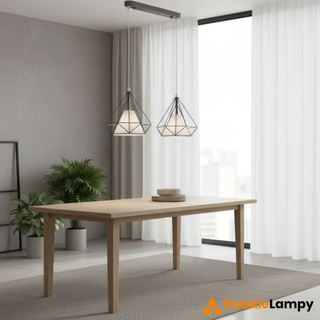 Lampa wisząca loft metalowa szara 2-punktowa 8803/2 z serii PIRAMIDA - Lampy Elem