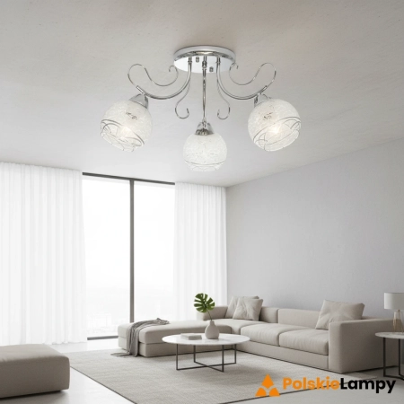 Lampa sufitowa chromowana 3-punktowa 43cm 8957/3 z serii TOGO - Lampy Elem