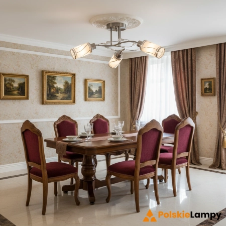 Lampa sufitowa srebrna metalowa 3-punktowa 8267/3 z serii GRACJA - Lampy Elem