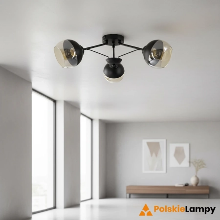 Plafon metalowy czarny 3-punktowy 1018/3 BL z serii LAGUNA - Lampy Elem