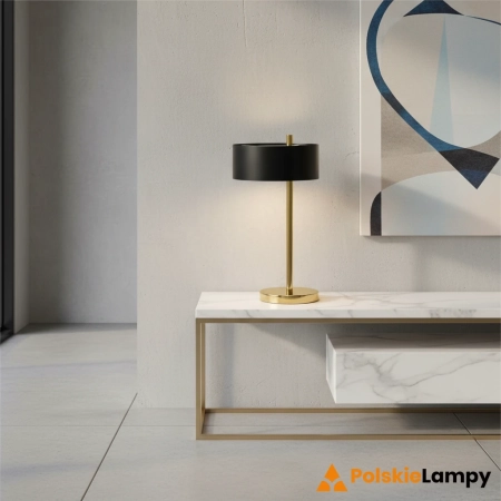 Lampa stołowa metalowa czarno-złota 50cm DRS8006/1D z serii ANTILA - Lampy Elem