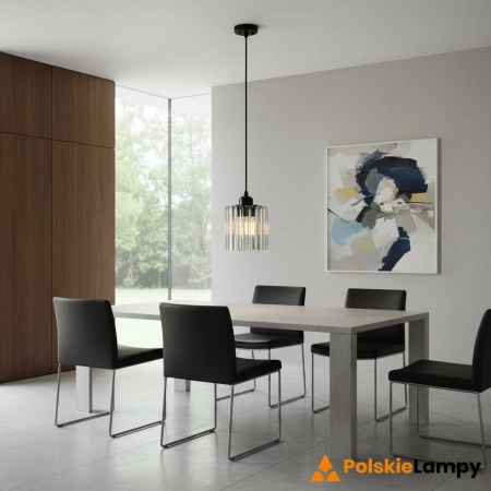Lampa wisząca czarna szklana 13cm 6782/1 BL z serii MODENA - Lampy Elem