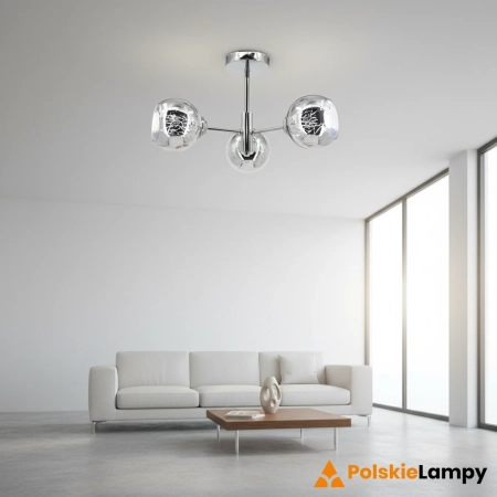 Lampa sufitowa chromowana szklana 3-punktowa 2209/3 z serii SOPHIA - Lampy Elem