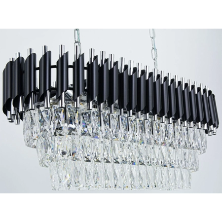 Lampa wisząca czarna kryształowa 8-punktowa 80cm 6260/8 z serii TOLEDO - Lampy Elem