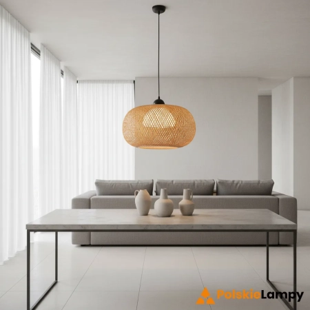 Lampa wisząca rattanowa ażurowa czarna 43cm 101572 z serii Bali - Endon Lighting