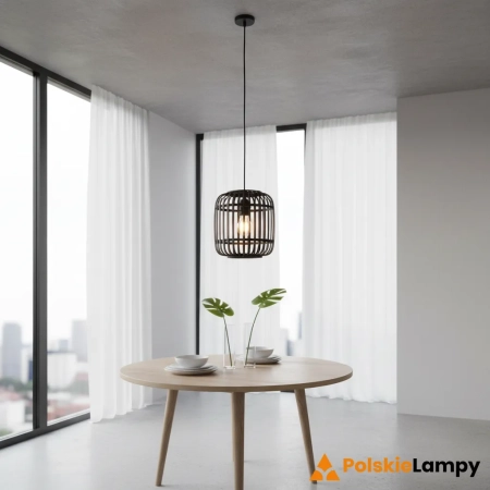 Lampa wisząca czarna metalowo-drewniana 22cm 101700 z serii Mathias - Endon Lighting