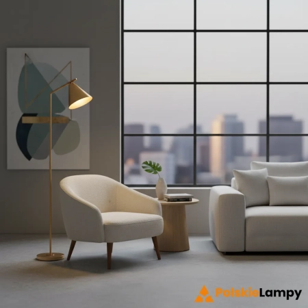 Lampa podłogowa metalowa mosiężna 1-punktowa 102369 z serii Cape - Endon Lighting