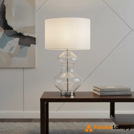 Lampa stołowa szklana z białym abażurem 102676 z serii KELDA - Endon Lighting