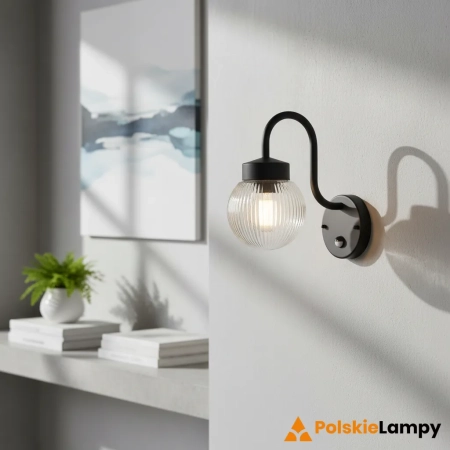 Kinkiet zewnętrzny czarny z czujnikiem ruchu 103829 z serii Eldon - Endon Lighting