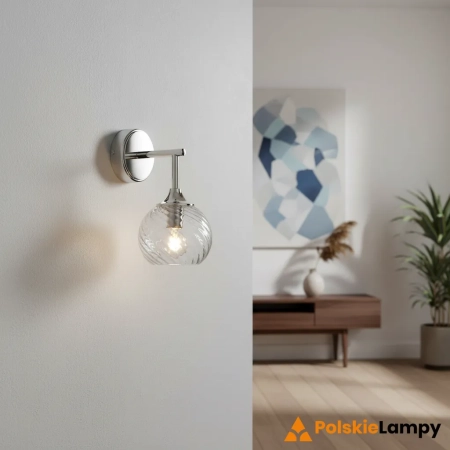 Kinkiet niklowany ze szklanym kloszem 104052 z serii Allegra - Endon Lighting