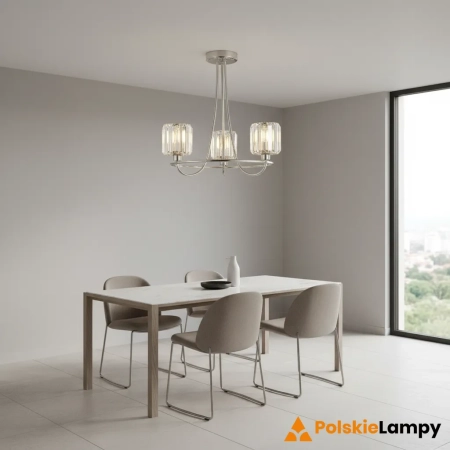 Lampa sufitowa niklowana szklana 3-punktowa 104107 z serii Berenice - Endon Lighting