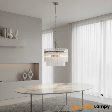 Lampa wisząca szklana niklowana 3-punktowa 104113 z serii Marietta - Endon Lighting
