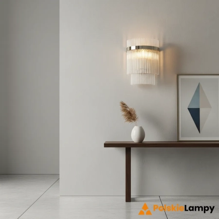 Kinkiet szklany niklowany z prętami 104114 z serii Marietta - Endon Lighting