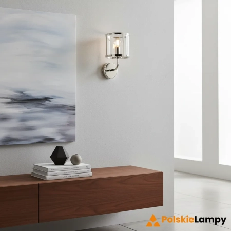 Kinkiet niklowany szklany 1-punktowy 106003 z serii HOPTON - Endon Lighting