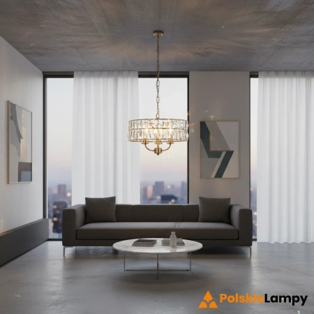 Lampa wisząca mosiężna kryształowa 3-punktowa 106243 z serii Clifton - Endon Lighting
