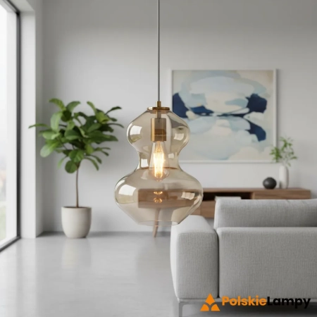 Lampa wisząca szklana bursztynowa 1-punktowa 106681 z serii KELDA - Endon Lighting